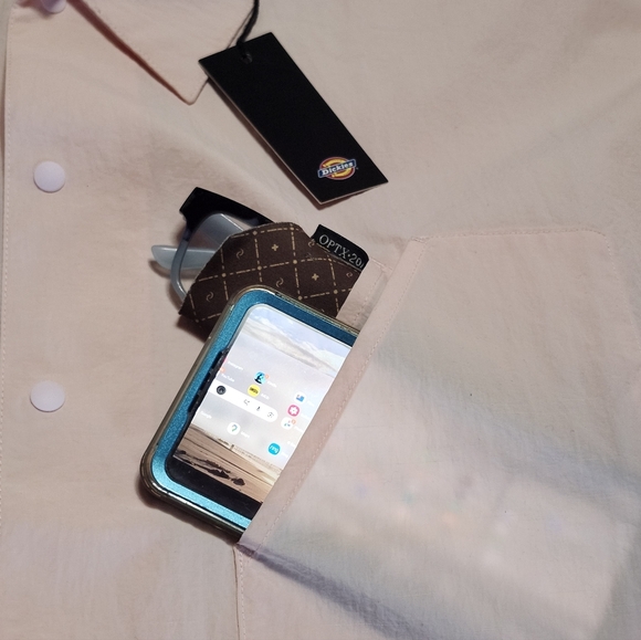 Dickies x TDC Snap Button Long Sleeve Work Shirt In Champagne Pink - Size 2XL - Picture 8 of 16